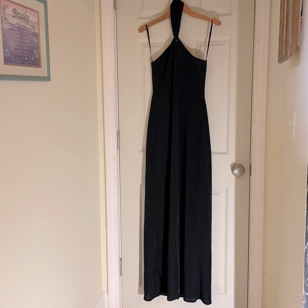 David Meister floor length black gown size 4